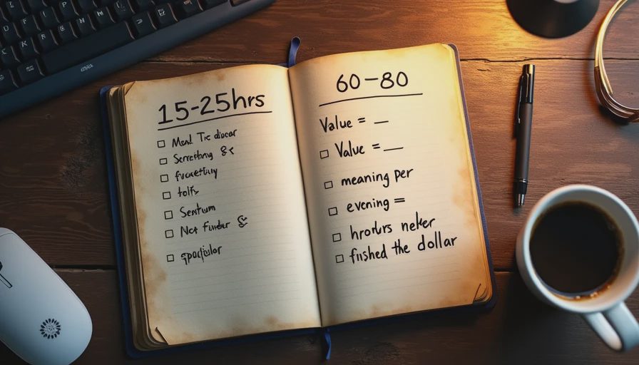 Russ's notes on why shorter games win for busy players A handwritten notebook page comparing game lengths, with a column for 15–25 hour games and another for 60–80 hour games, plus notes about completion rates.